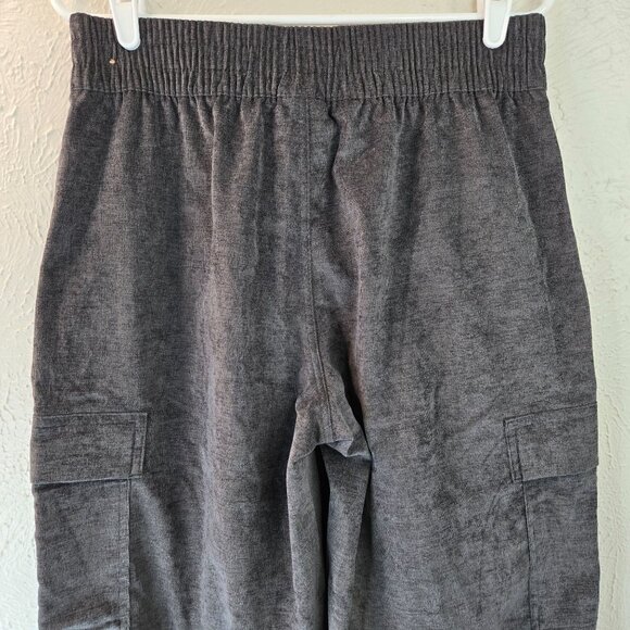 Nike Air Jordan Wide Leg Pants M High Waisted Dark Gray Velour Loose Baggy Cargo - Picture 7 of 15